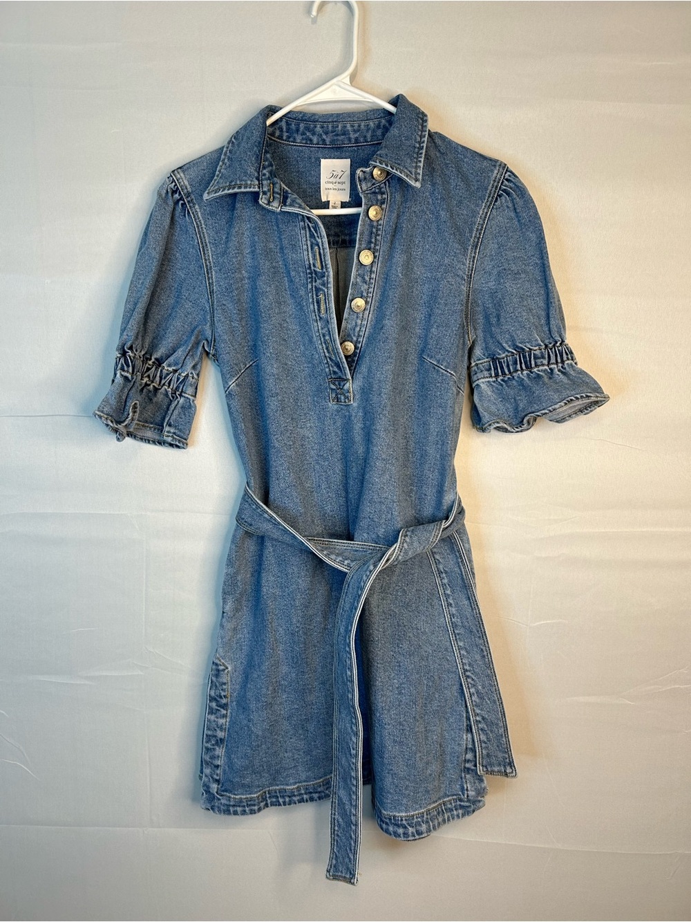 Cinq A Sept Women’s Size 2 Nataly Denim Belted Mini Dress Blue 135 - Picture 10 of 10